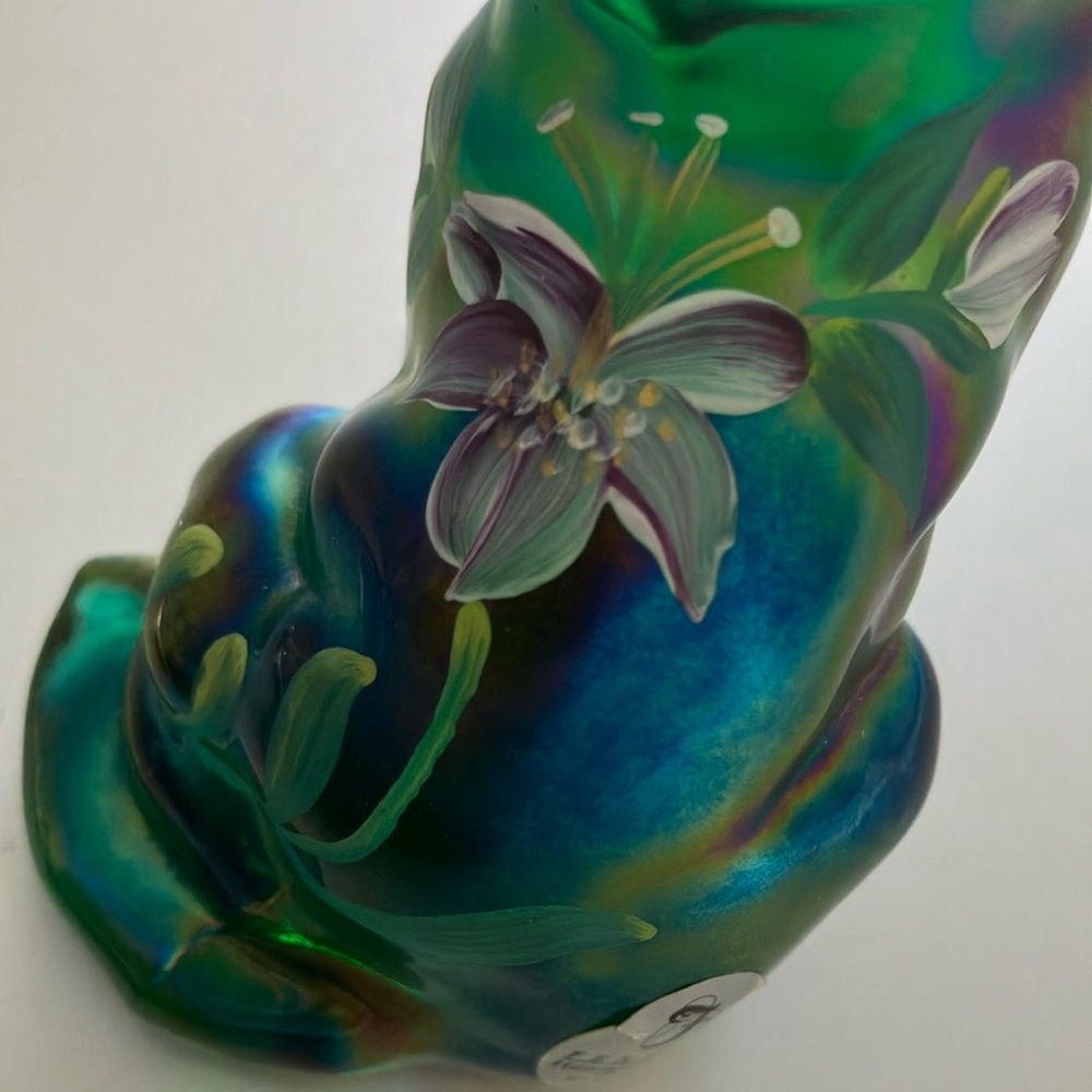 Fenton Green Cat Glass Figurine - Picture 5 of 8